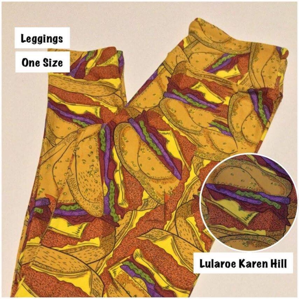 Lularoe OS leggings NWT hamburgers!